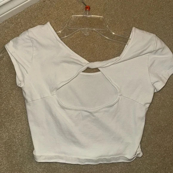 Ambiance White Cut-Out Crop Top - Picture 3 of 3